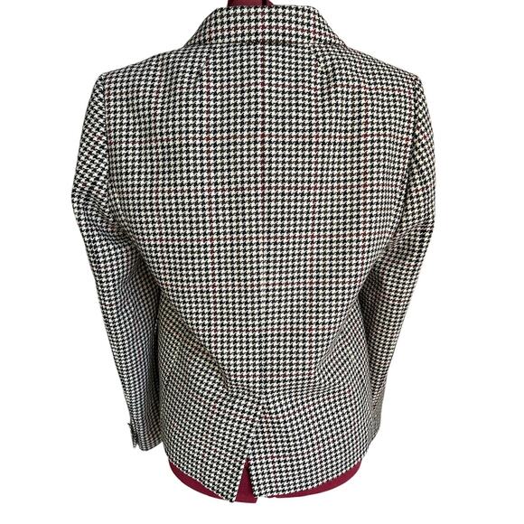 J. Crew Women’s Size Medium Wool Blend Houndstooth 2 Button Blazer - Picture 3 of 8